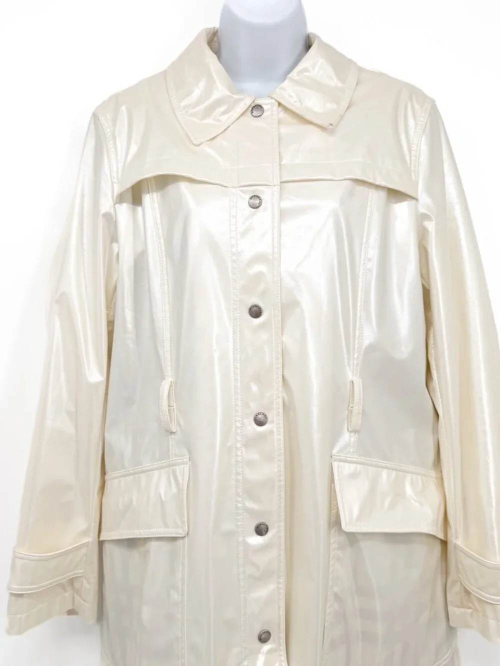 Burberry London Y2K Vintage Bonnie Iridescent Trench Rain Coat Jacket - Picture 3 of 16